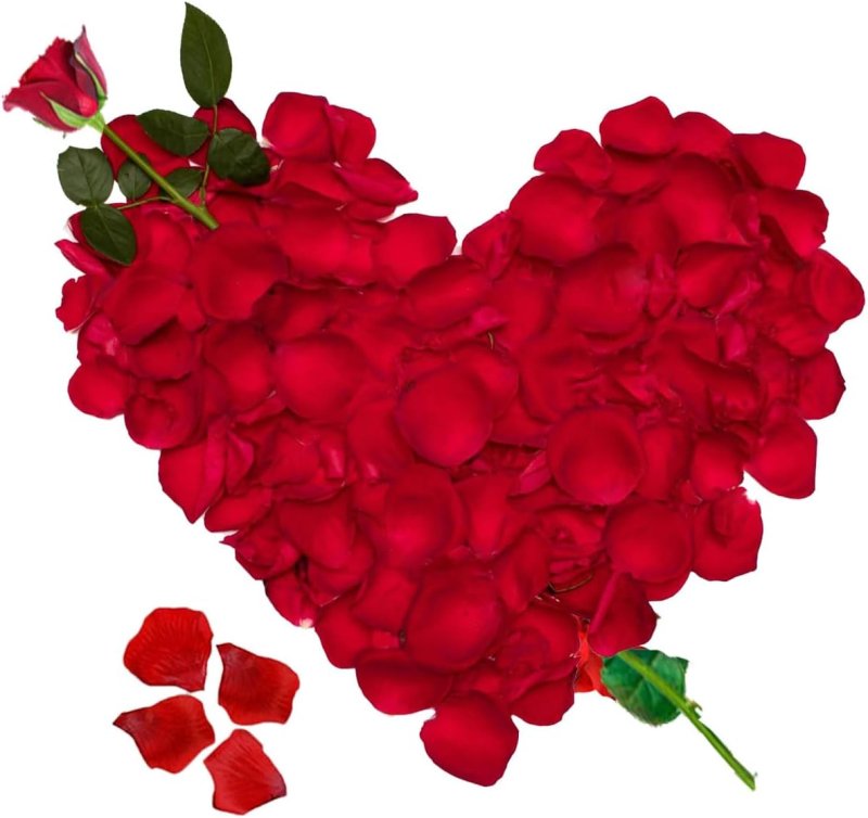 Jonami Rosenblätter, 1200 Seide Rote Rosenblüten, Romantisch Deko, Dekoration für Romantische Atmosphäre, Heiratsantrag, Valentinstag Deko und Hochzeit